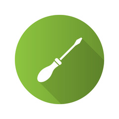 Screwdriver flat design long shadow glyph icon