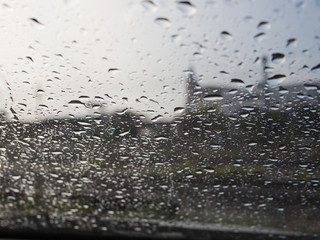 Droplets on the windshield