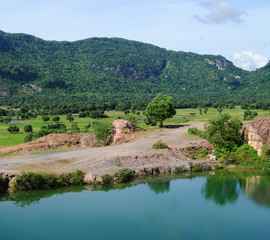 Fototapeta na wymiar Lake scenery in Mekong Delta, Southern Vietnam 