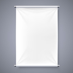 The cloth banner signboard isolated background . Vector illustration