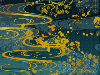金と黒の和風背景素材 Wall Mural Wallpaper Murals Risings 金と黒の和風背景素材 Wall Mural Wallpaper Murals Risings