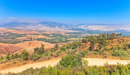 Scenic view on Hula Valley, North Israel.