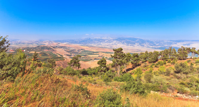 Scenic view on Hula Valley, North Israel.