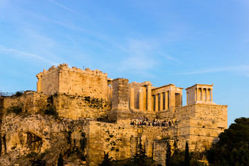 view of Historic Old Acropolis of Athens, Greece