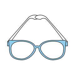 classic frame glasses icon image vector illustration design sketch style