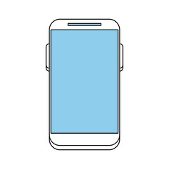 smartphone with blank screen icon image vector illustration design sketch style