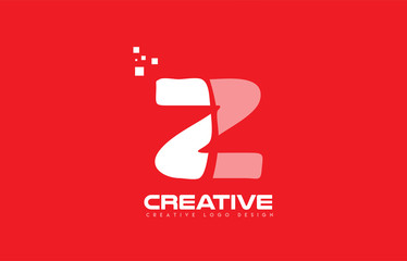 Alphabet letter Z red technology white logo company design icon