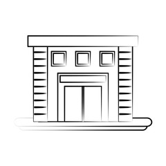 brick house or home icon image vector illustration design sketch style