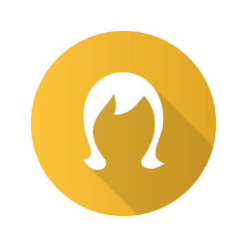 recommend clip art: Wig flat design long shadow glyph icon