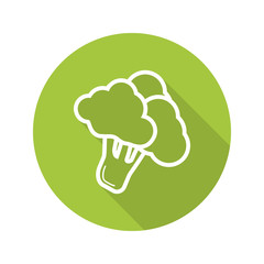 Broccoli flat linear long shadow icon