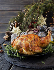 Baked chicken for Christmas or New Year
