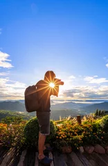 Fotobehang Chocoladebruin Silhouette of photographer taking pictures at top of view point    © bobo1980