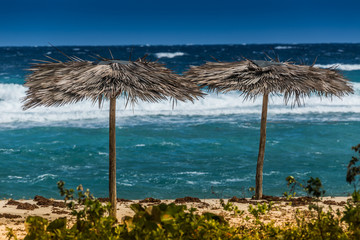 The beautiful Ocean beach and coast of Rafael Freyre, Holguin, Cuba.