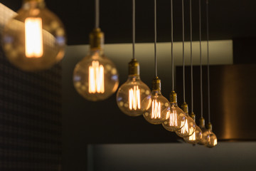 Modern Design Light Bulbs in Row