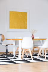 Modern gold dining room