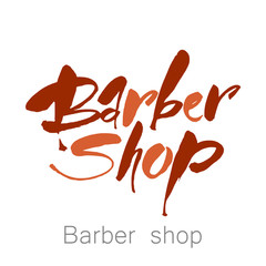 Fototapeta premium barber shop lettering