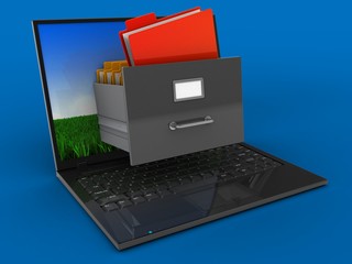3d laptop computer and archive