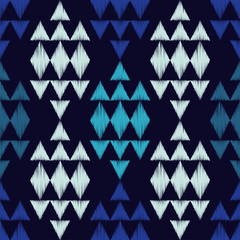 Ethnic boho seamless pattern. Embroidery on fabric. Scribble texture. Retro motif. Textile rapport.