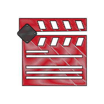 clapperboard cinema icon image vector illustration design