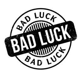 Bad Luck rubber stamp. Grunge design with dust scratches. Effects can be easily removed for a clean, crisp look. Color is easily changed.