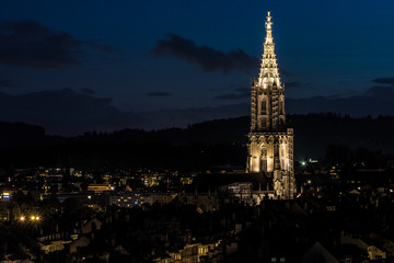 Münster in Bern at night