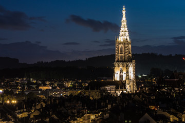 Münster in Bern at night