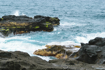 Fototapeta na wymiar Granite Rocks in the Atlantic Ocean on Grand Canary