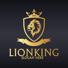 Lion King Logo. Luxury lion logotype. Easy to change size, color and text. 