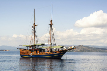 Obraz na płótnie Canvas Classic wooden sailing yacht