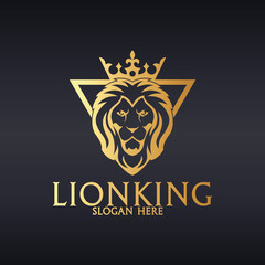 Lion King Logo. Luxury lion logotype. Easy to change size, color and text. 