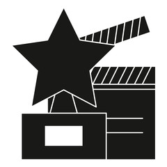 star trophy with clapper board vector illustration design