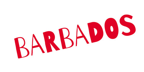 Barbados rubber stamp. Grunge design with dust scratches. Effects can be easily removed for a clean, crisp look. Color is easily changed.