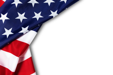 United States of American flag border isolated on white with clipping path