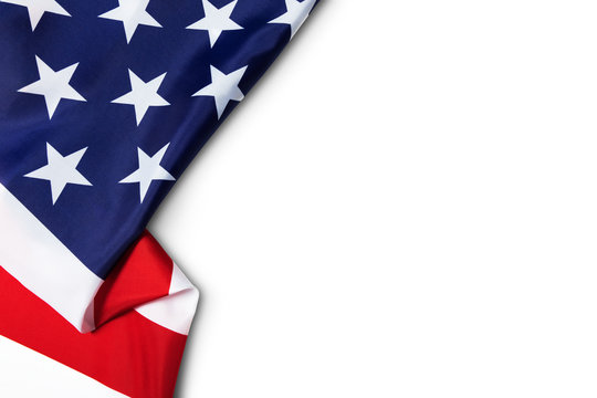 United States of American flag border isolated on white with clipping path