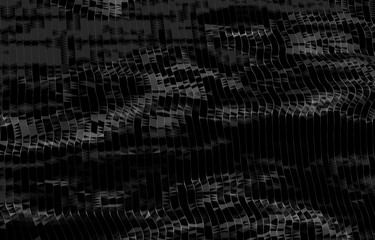 Abstract futuristic lines and dots grid. Intertwining web, a network of ropes, an unusual geometric black and white vector pattern.