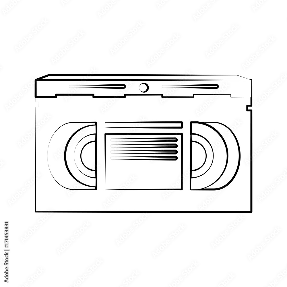 Poster video cassette tape icon image vector illustration design