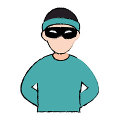 thief dangerous avatar character vector illustration design