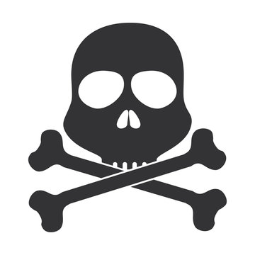 skull alert symbol icon vector illustration design