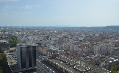 Vision en hauteur de la ville de Lyon
