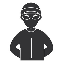 thief dangerous avatar character vector illustration design