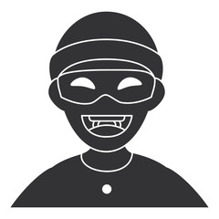 thief dangerous avatar character vector illustration design