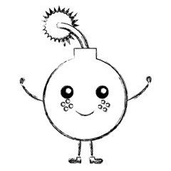 boom explosive kawaii character vector illustration design