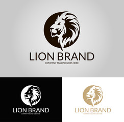 Lion King Logo. Luxury lion logotype. Easy to change size, color and text. 