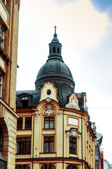 Fototapeta na wymiar antique building view of Market Place Leipzig, Germany