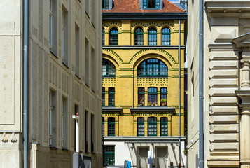 Fototapeta na wymiar antique building view of Market Place Leipzig, Germany
