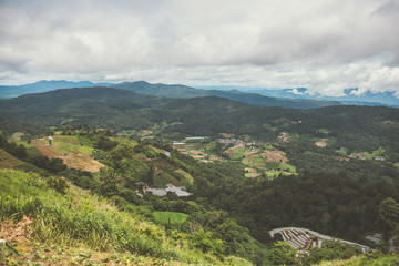 asian mountain agriculture green fresh garden valley and rain cloud