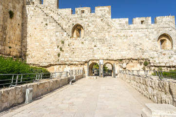 Fototapeta na wymiar The Archaeological park Davidson Center in Jerusalem, Israel