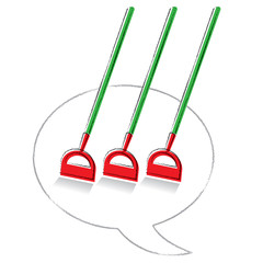 Three Hoes in a row in Speech Bubble