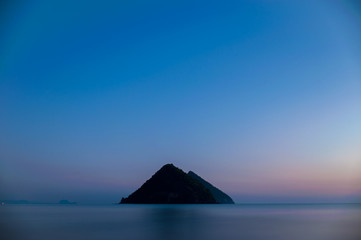 beautiful twilight at nom saow island in the morning sunrise Thailand