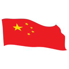 Isolated flag of China on a white background, Vector illustration